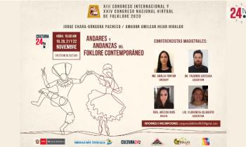XII Congreso Internacional y XXIV Congreso Nacional Virtual de Folklore 2020 - Andares y Andanzas del Folklore Contemporáneo