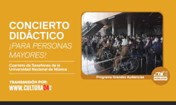 Concierto didáctico para personas mayores - cuarteto de saxofones de la Universidad Nacional de la Música